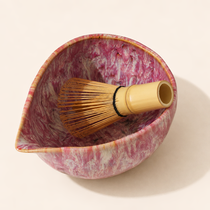 Pink Flow Glaze Matcha Ritual Set